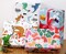 Christmas Wrapping Paper for Kids Boys Girls Baby Women Men - 12 Sheets Xmas Gift Wrap 4 Cartoon Designs Dinosaur, Sloths, Snowmen, Socks - Folded Flat, 20 Inch X 29 Inch Per Sheet